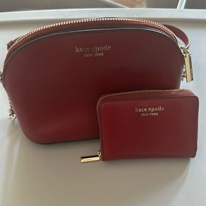 Kate Spade Burgundy Crossbody Bag w/ Wallet